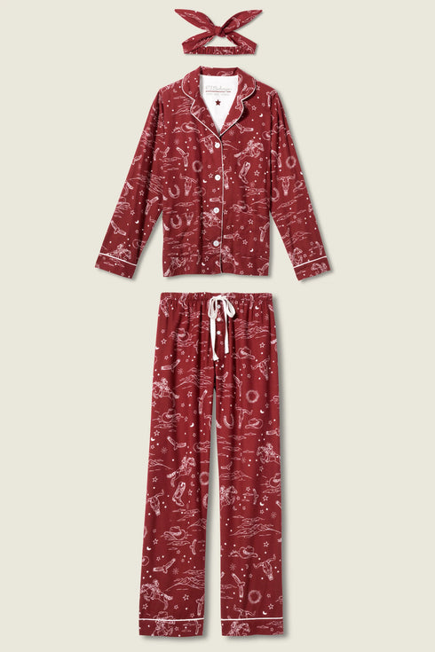 Pj Salvage Flannels Hold Your Horses Western Pj Set